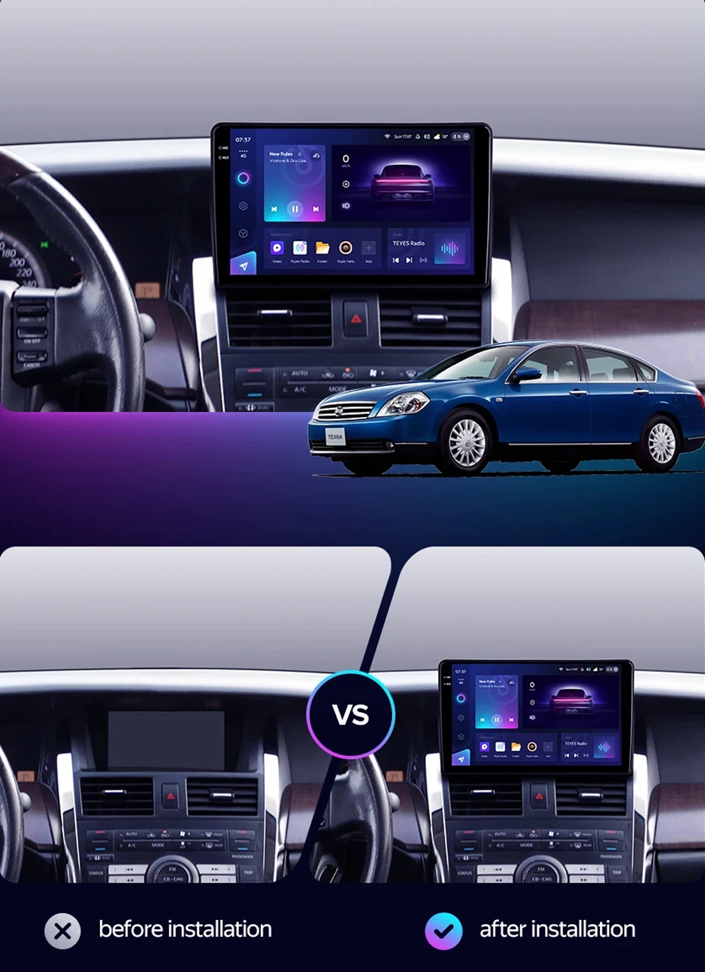 Android 16 Carplay Auto For Nissan Teana J31 2003 - 2008 Car Radio Multimedia Video Player Navigation GPS  No 2Din 2 Din DVD DSP