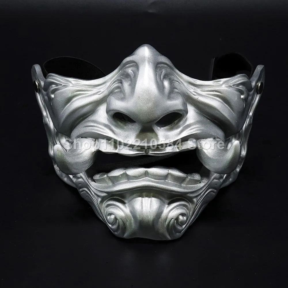 Samurai Mask, Half Face Men, Masquerade, Cyberpunk, DJ Party Party Supplies Atmosphere Toys