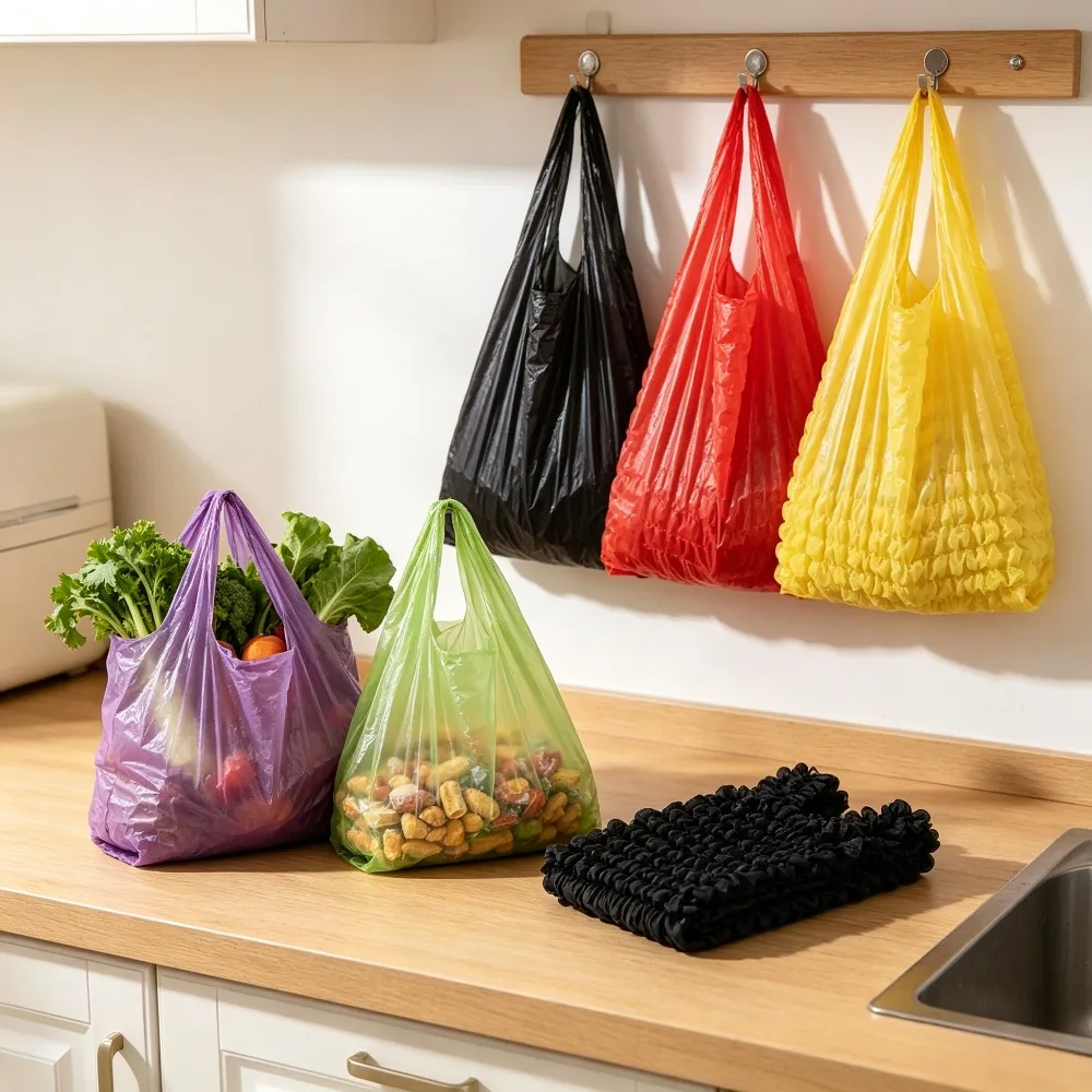 New Bubble Bags Expansion Fold Pleated Flexible Stretch Mini Shopping Bag Large Capacity Elastic Portable Handbag Storage Bag