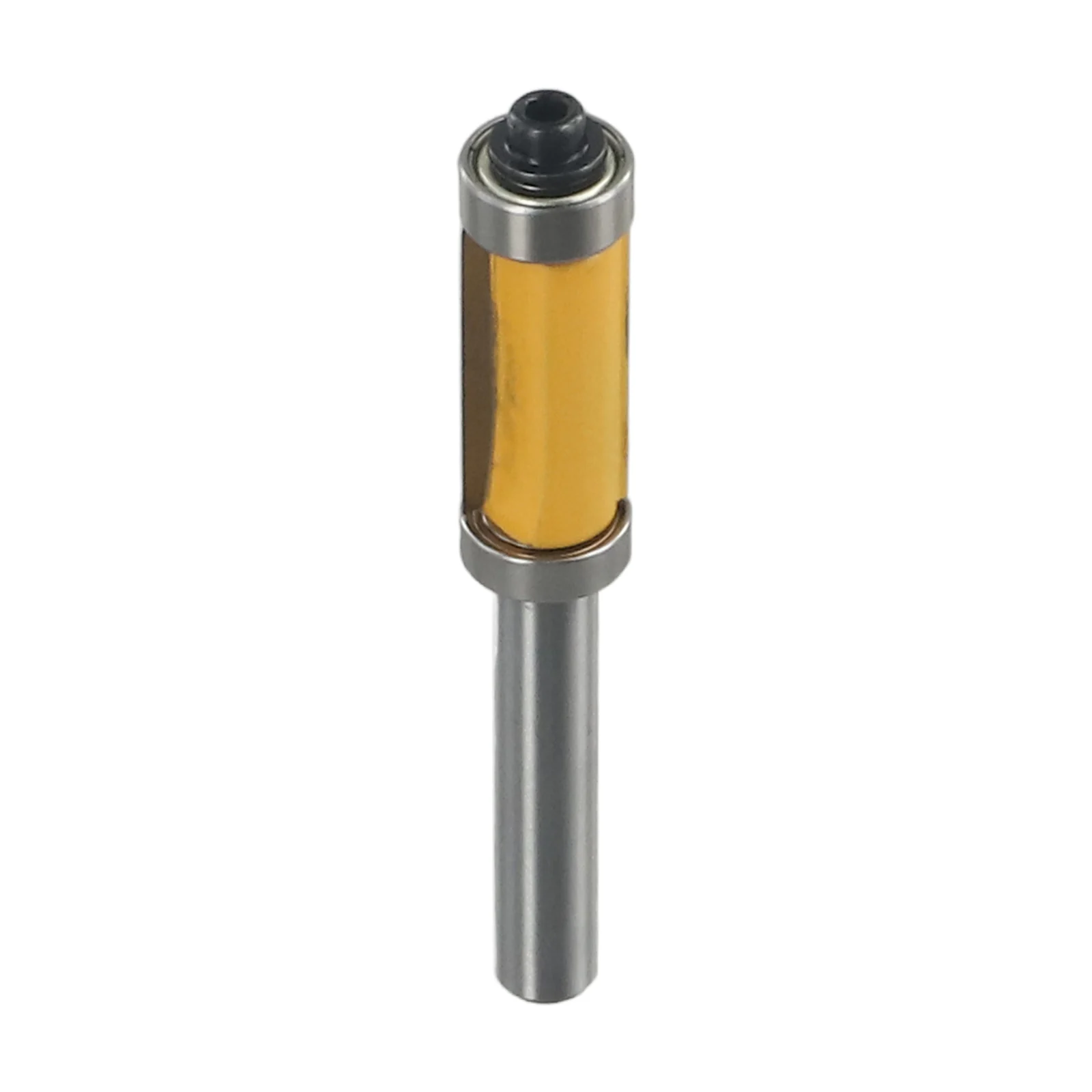 Solid Steel Flush Trim Router Bit with 8mm Shank and Double Bearing Support for Precision Woodworking Templates