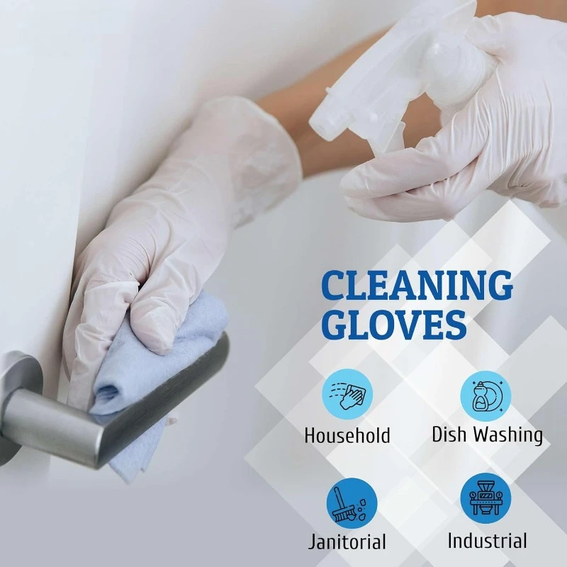 10-100PCS White Nitrile Disposable Gloves,Latex Free,Powder,Household Gloves for Cooking Food Safe Cleaning Work Glove image 5