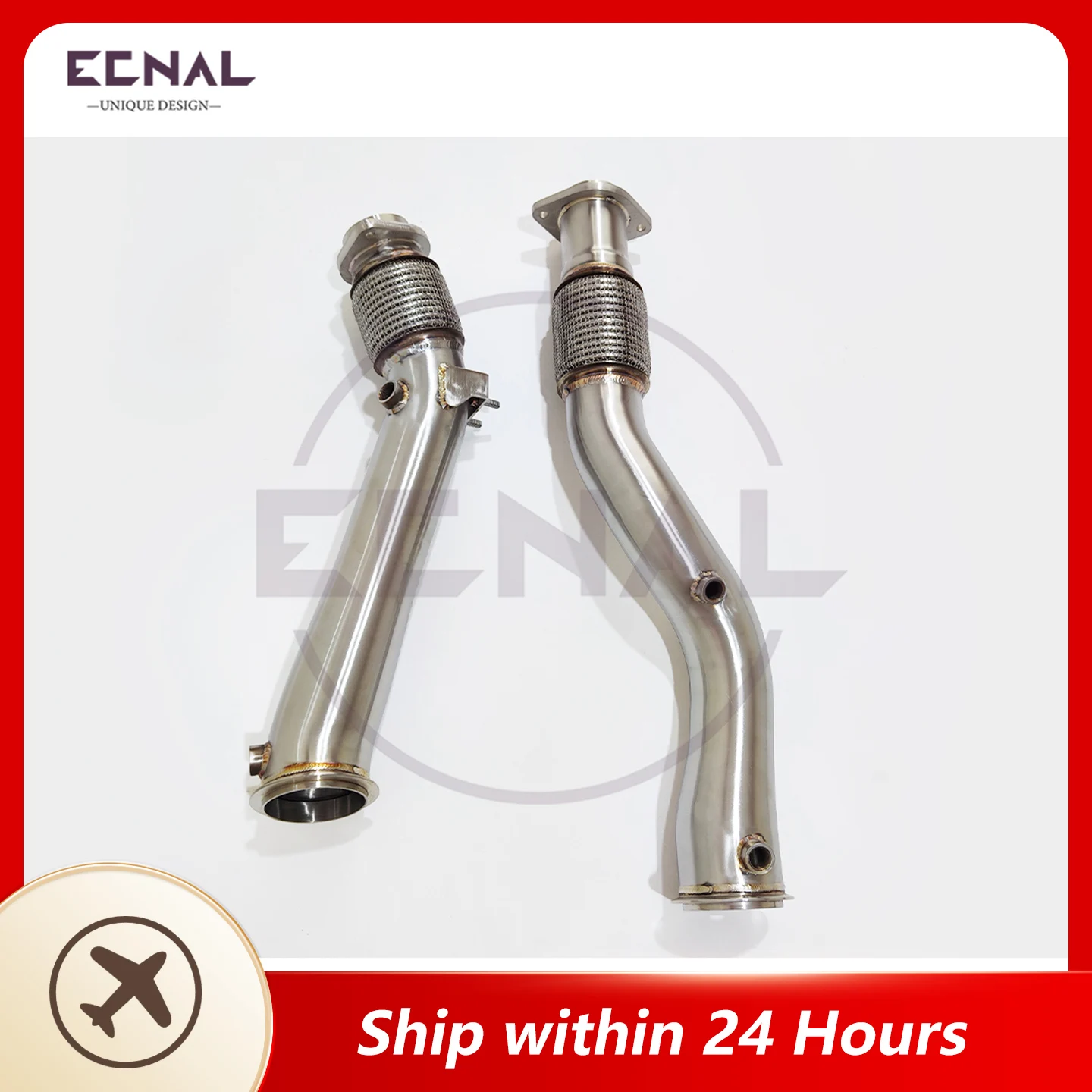 

Ecnal Exhaust Downpipe 3.5inches to 3inches without Catalytic Converter Sport Exhaust Pipe for BMW X3M F97 X4M F98 S58 3.0T