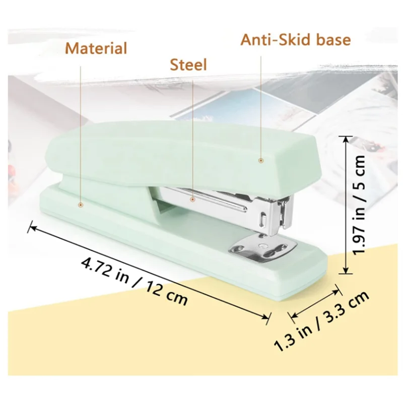 Cucitrice da tavolo da 1 pezzo Cucitrice verde per forniture per ufficio per la scuola e l'università Cucitrice portatile durevole