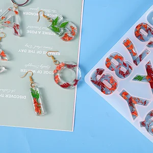 Pequeñas 26 letras mayúsculas de resina Molde de silicona Moldo epoxi joyas de bricolaje que fabrican accesorios Molde de llavero digital 10 mejores ventas de resina de silicio de ventas - №9