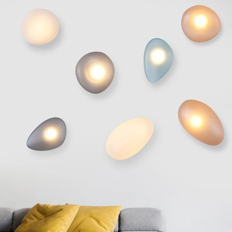 Imagem -06 - Nordic Pebble Wall Light For Home Decoration Lâmpada de Vidro Design Criativo Study And Living Room Bedroom And Bedside