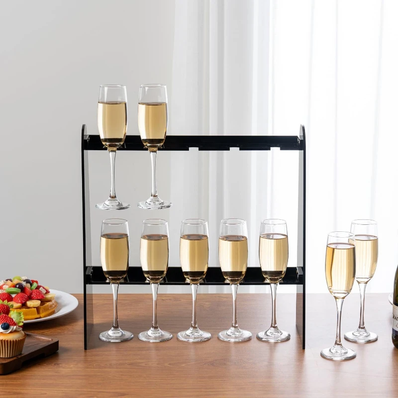 Removable Premium Party Acrylic Cup Holder, Living Room 2 Tier Champagne Holder Wedding Restaurant Champagne Cup Holder