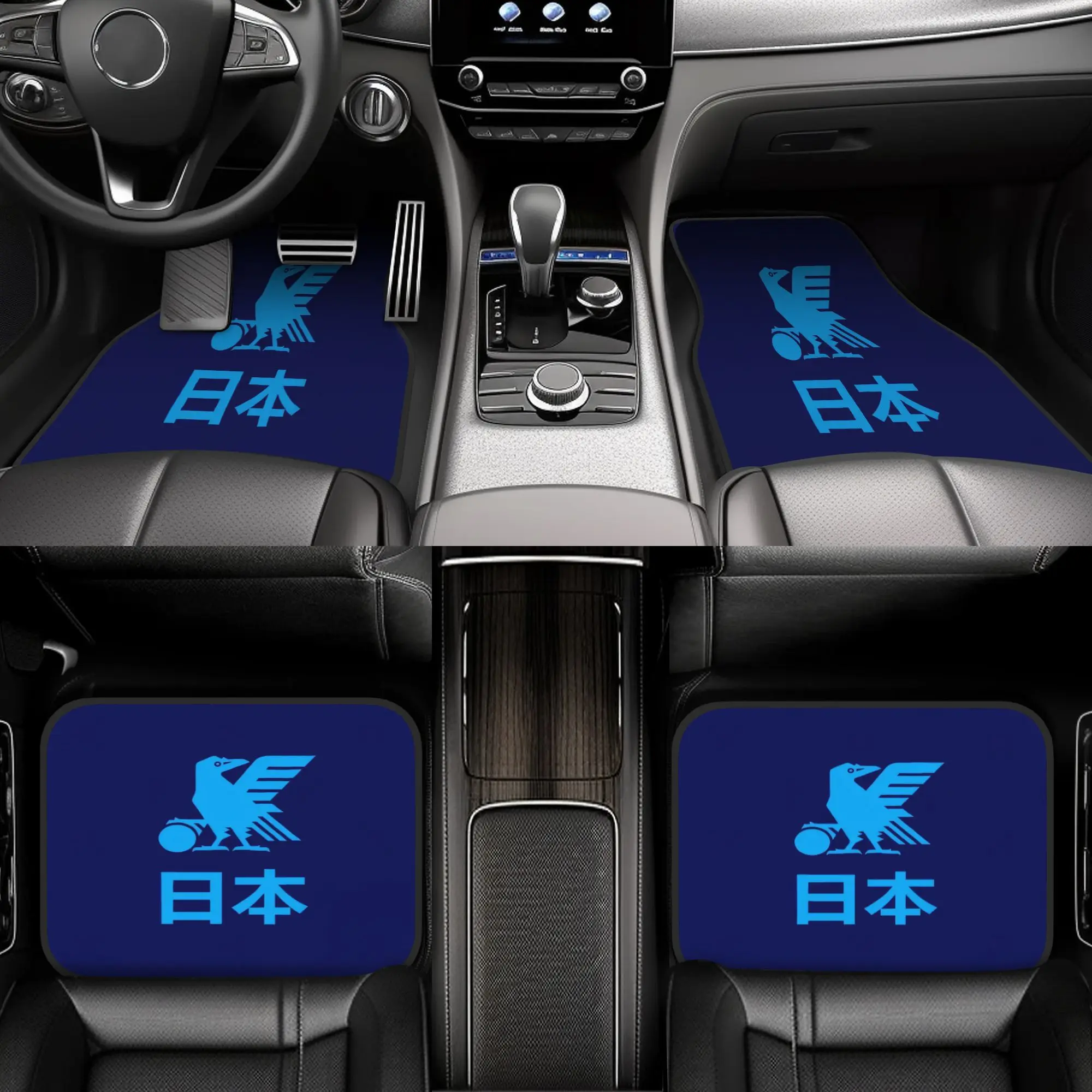 

4pcs Japanese Style Design Fashion Printed Car Interior Floor Mats, Suitable For Most Vehicle Models, Sedan, Truck, SUV Fashion