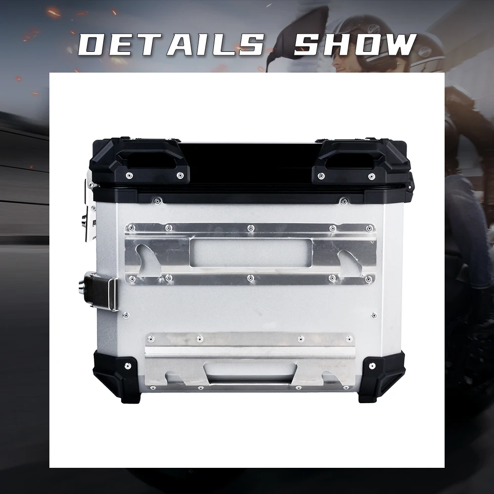 38L Motorcycle Universal Side Box CNC Aluminum alloy Trunk Tail Rear Toolbox Waterproof Key Lock Edge Boxes