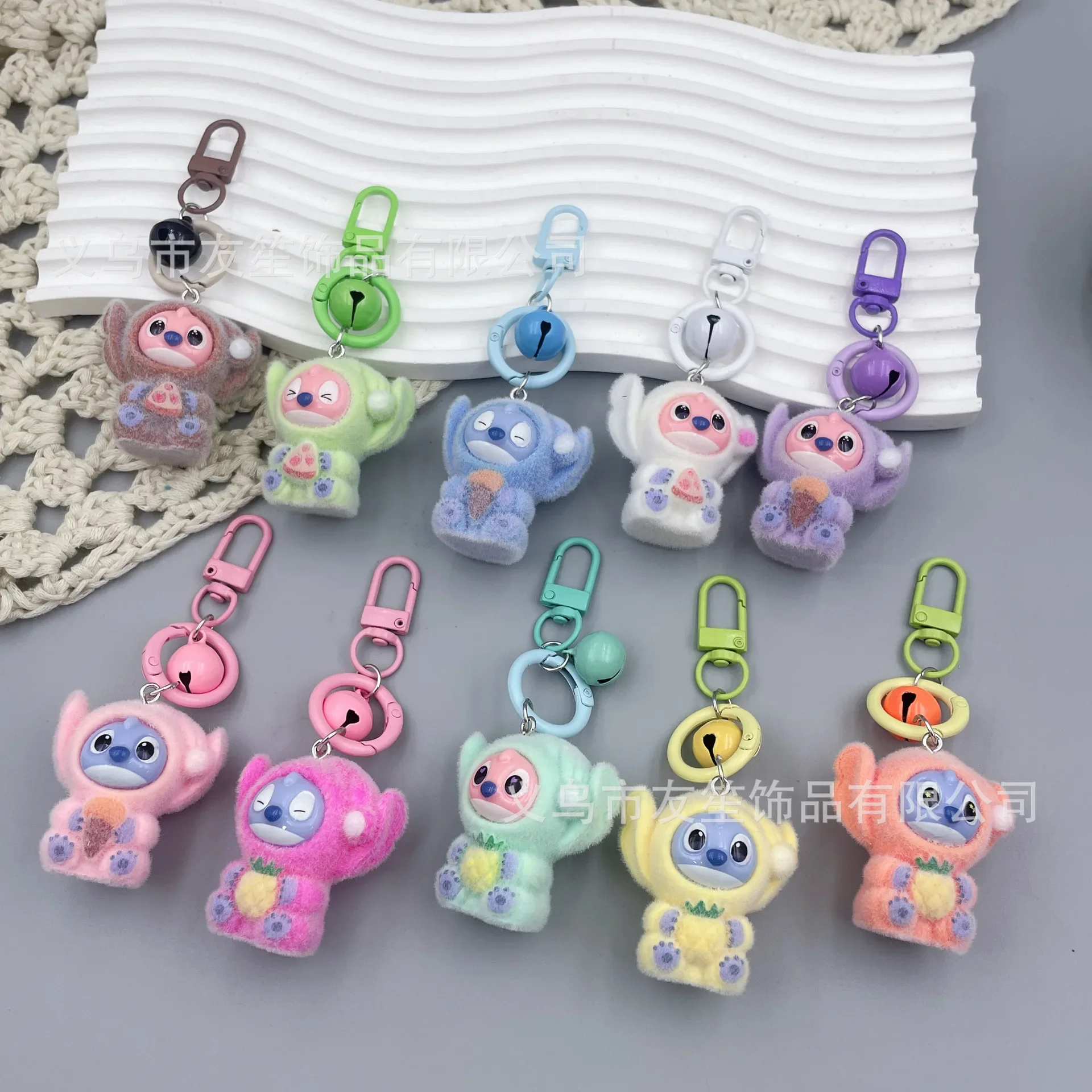 Stitch Eat Some Thing Before Sleep Series จี้ไวนิล Stitch กล่องตาบอดจี้พวงกุญแจตุ๊กตาน่ารักตุ๊กตาปุยของขวัญแปลกใจ