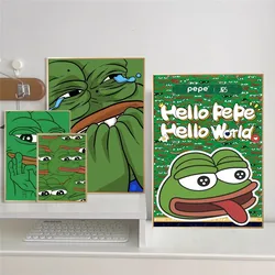 Sad Frog Pepe Poster Sticky HD Quality Wall Art Retro Posters for Home Kawaii Room Decor