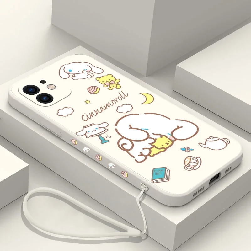 Custodia per cordino Sanrio Cinnamoroll per Samsung A81 A53 A50 A12 A22S A52 A52S A51 A72 A71 A32 A22 A20 A30 A21S A12 A02S A11 4G 5G