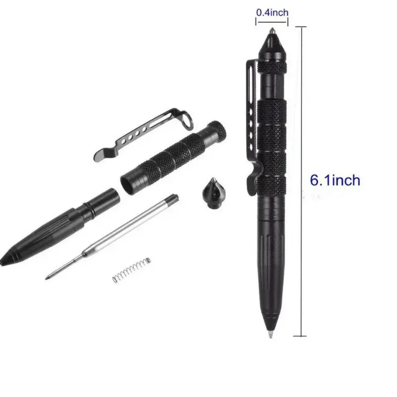 Multifunctional Metal Tactical Pen Glass Breaker  Anti Skid Emergency Self Defense Supplies Security Tactical Pen