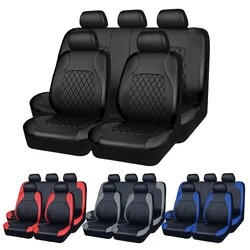 Funda de asiento de coche de cuero PU para todas las estaciones, Protector de asiento completo, impermeable, ajuste Universal, sedán, Suv, camioneta