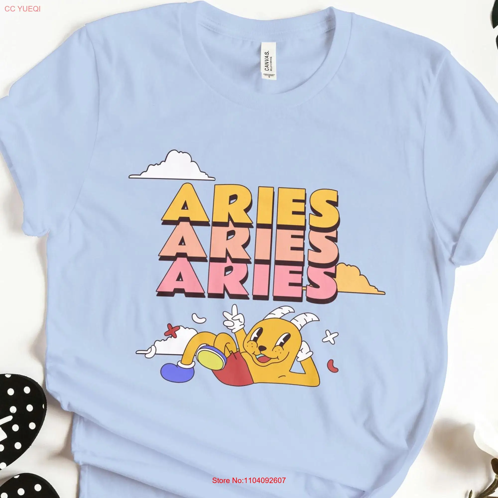 Retro Aries T Shirt Groovy Birth Sign Zodiac Cartoon Gag Horoscope long or short sleeves