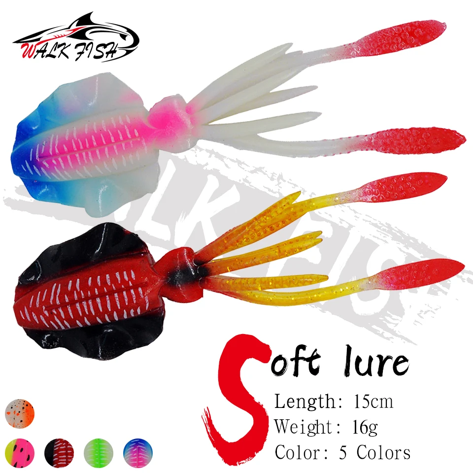 WALK FISH Señuelo de calamar UV para atún – Cebo blando