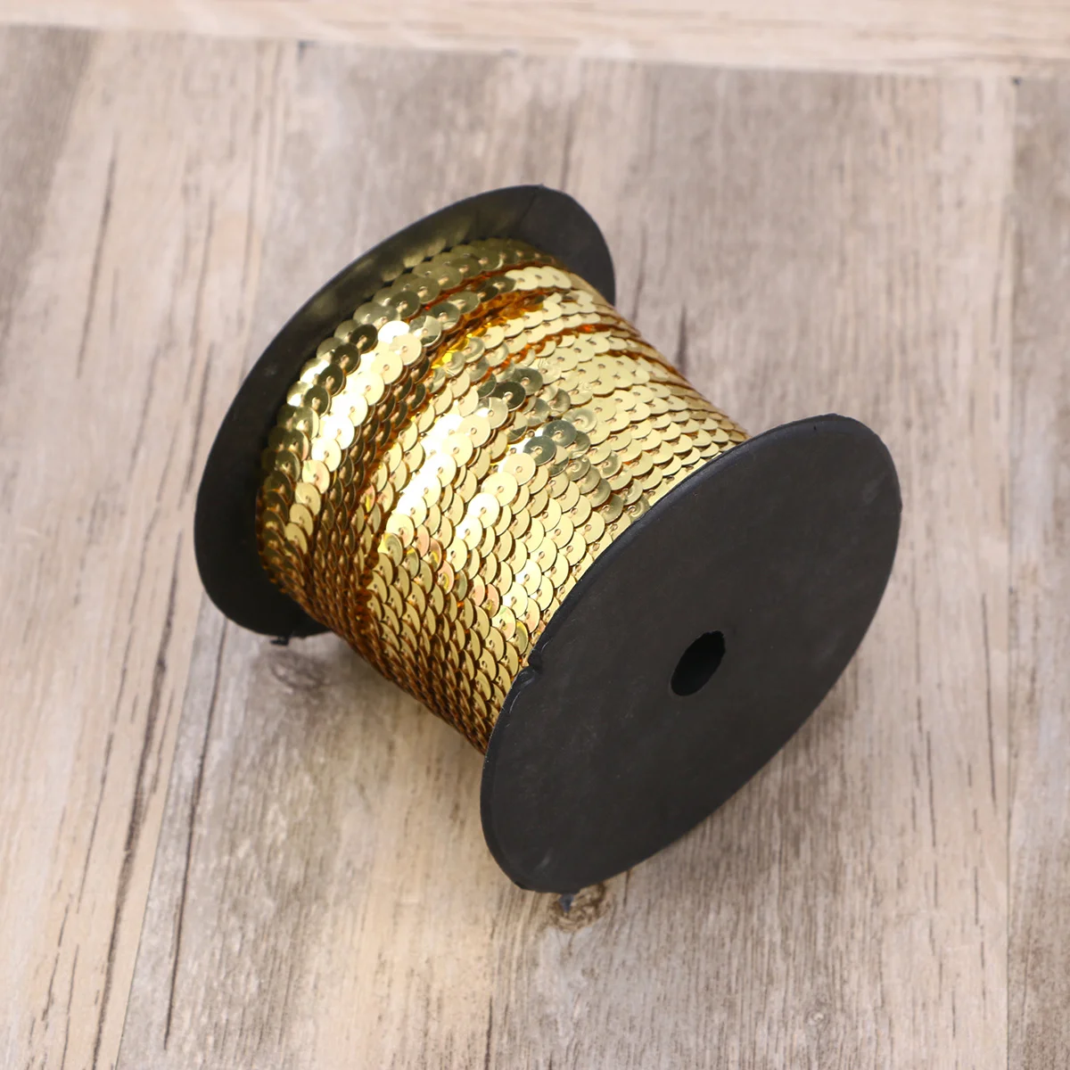 

100 Yard/Roll 6Mm Flat Sequin String Ribbon Light Golden Pvc Elastic For Diy Clothing Hats Embroidery Craft Paillette Applique