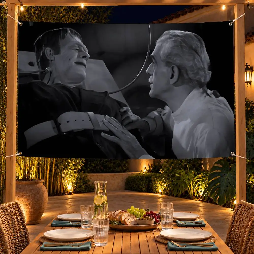 Gothic Movie House of Frankenstein Indoor Outdoor Flag Banner Party Decor Hanging Wall Backdrop