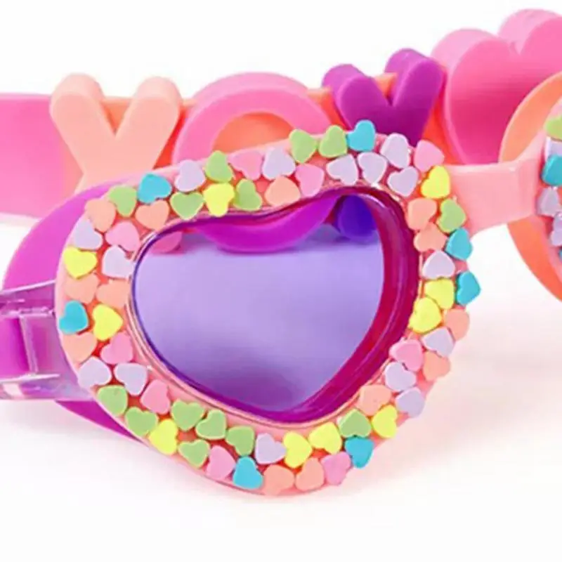 New Waterproof Children's Swimming Goggles Cartoon Heart Shape UV Fogging Proof Swim Safe Soft Silicon Training Diving Goggles