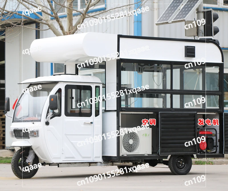 Snack Truck Electric Tricycle Stall Commercial Restaurant Mobile Breakfast Truck Night Market Stinky Tofu Trolley Food Cart