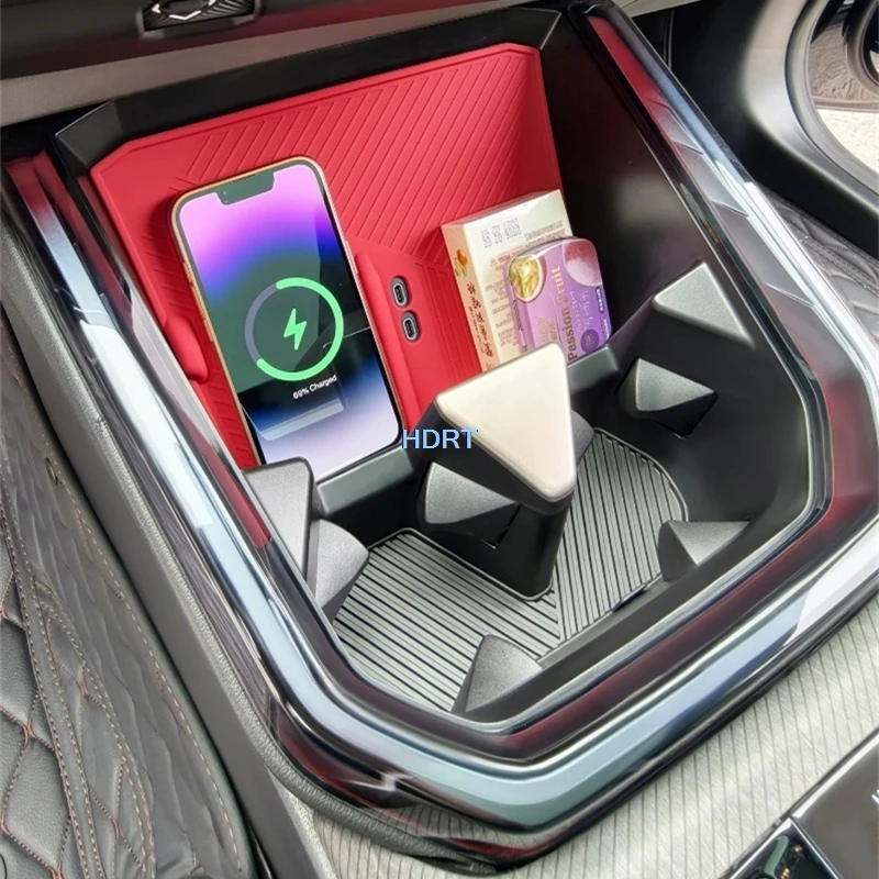 For BMW X3 G45‌ 2025 + Car Style Central Control Wireless Charging Pad Storage Box Water Cup Holder Organizer Cover Accessories