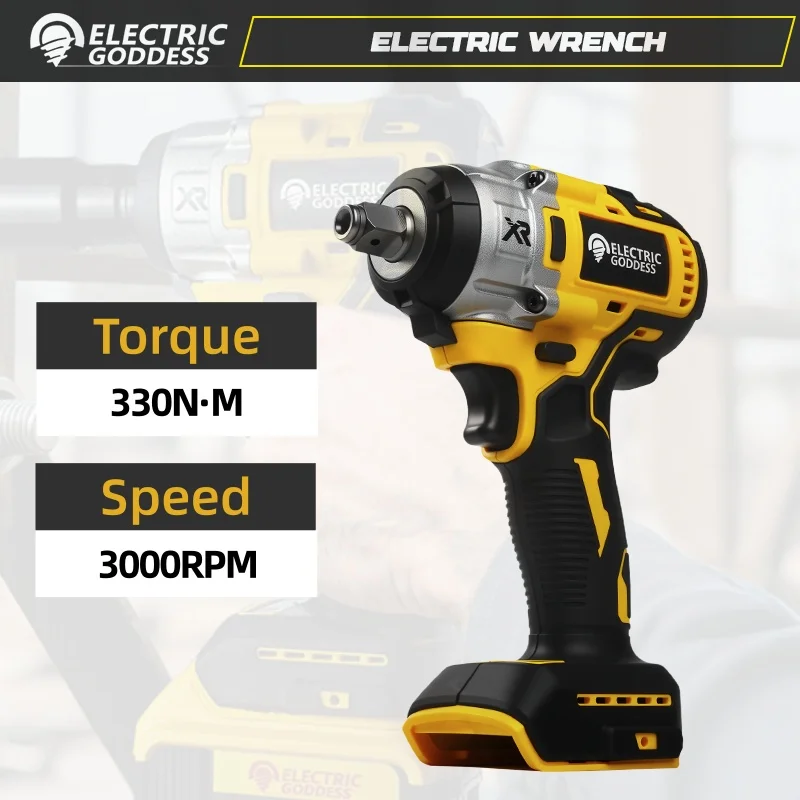 EDOG 1/2inch Brushless Impact Wrench High Torque Cordless Electric Wrench Tire Repair Power Tool for Dewalt 20v Battery Pin