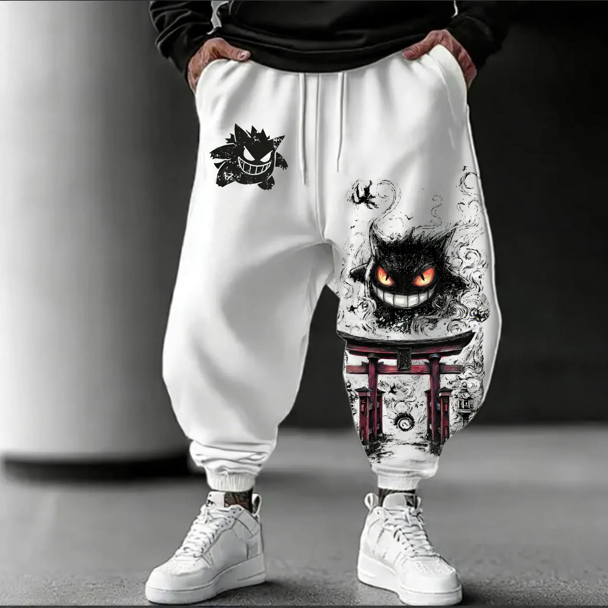 

Pokémon Animes Gengar Printed Cotton Sweatpants 2026 Men's and Women's Spring/Summer New Street Hip Hop Loose Casual Y2K Pants