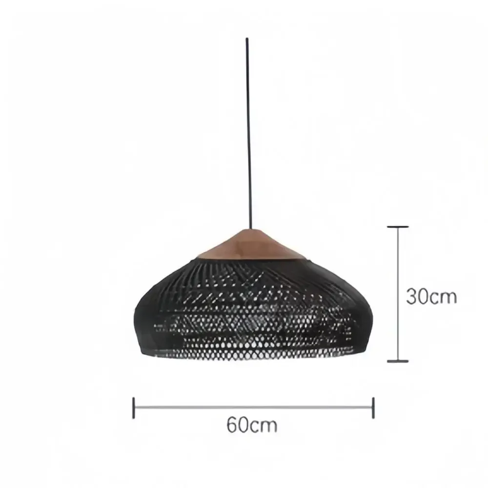 Japaness Style Wood Japan Hanging Lamp Handmade Rattan Black Pendant Lights for Shop Restaurant Decoration Ceiling Chandeliers