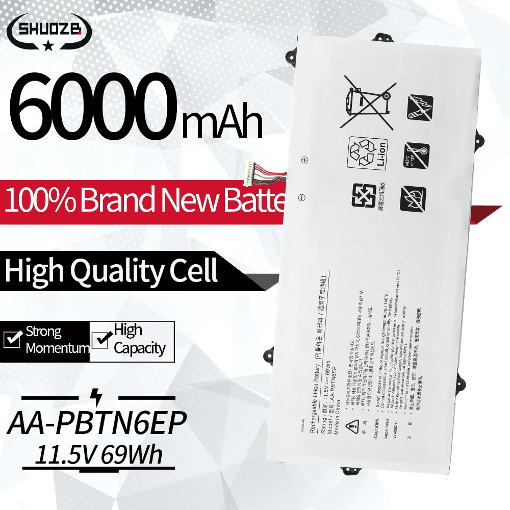 

New AA-PBTN6EP Laptop Battery For Samsung Notebook 9 NP900X5T NP900X5T-X01US 900X5T-X05 900X5T 900X5T-X78L 900X5T-X01 11.5V 69WH