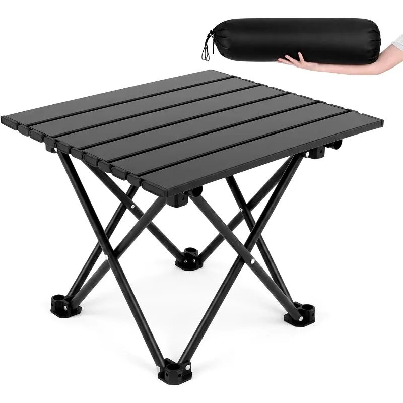 Portable Folding Camping Table Stainless Steel Roll Top Multifunctional Outdoor Table for Beach Picnic BBQ Hiking Cooking Gear