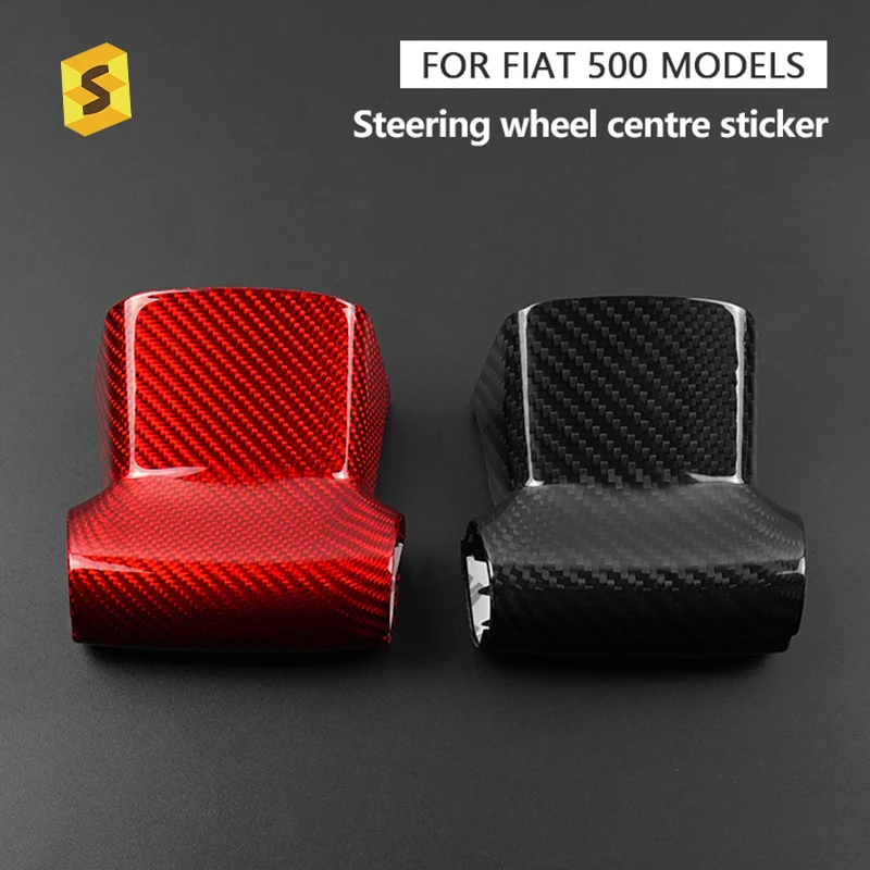 

Для Abarth 595 695 Fiat 500 2020 2021 2022 2023 настоящее жесткое углеродное волокно, нижние аксессуары на руль, наклейка LHD RHD Interio