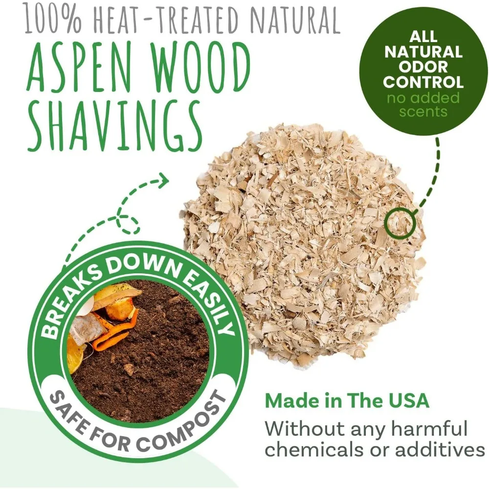 مفروشات أسبن طبيعية ممتازة للحيوانات الأليفة الصغيرة، منخفضة الغبار وماصة، حجم كبير 2 عبوة مصنوعة في الولايات المتحدة الأمريكية #3