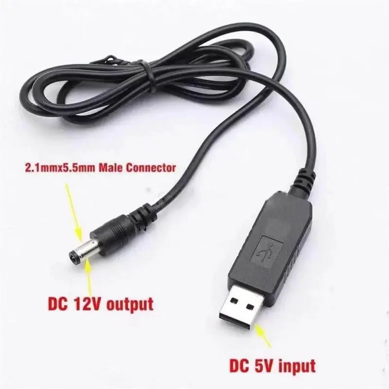 RYRA Durable USB Power Boost Line DC 5V To DC 9V 2A 12V 1.5A Step UP Module USB Converter Adapter Cable 2.1x5.5mm Plug USB Cable