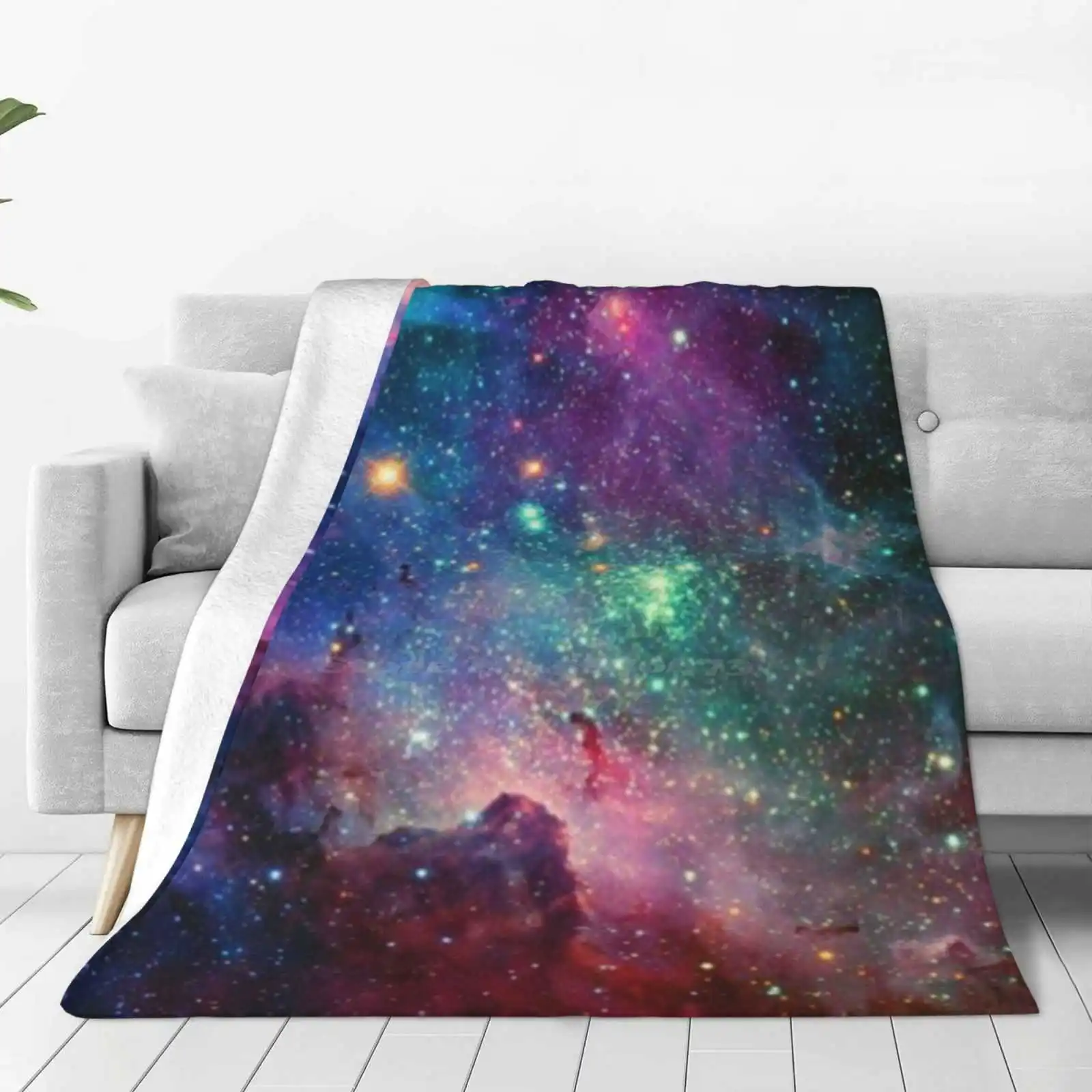 Galaxy Four Seasons Comfortable Warm Soft Throw Blanket Galaxy Planets Supernova Astrology Zodiac Astronomy Sun Moon Stars