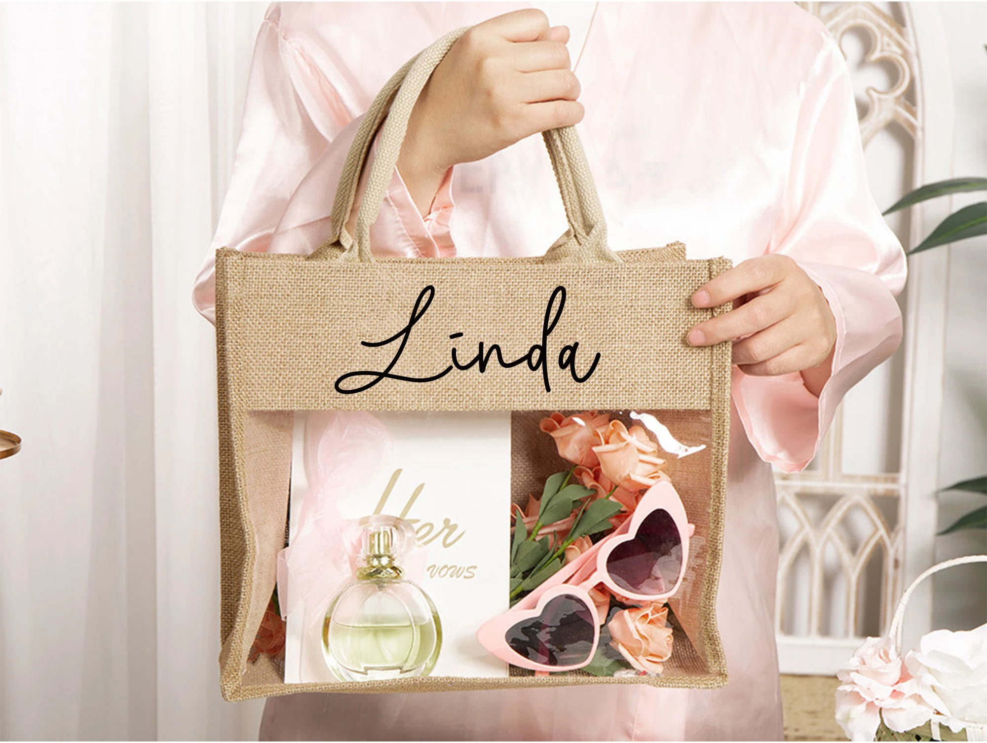 Personalized Tote Gift Bags - Personalized Tote Bridesmaid Burlap Tote Custom Name Bridesmaid GiftBagMonogrammed Beach Jute Bags