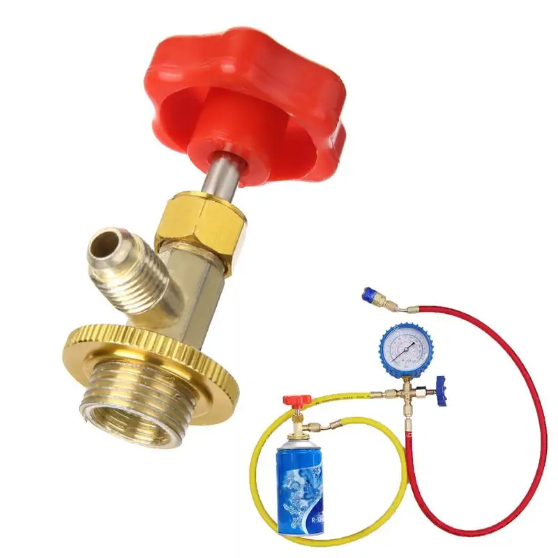 R-134A Can Tap Car Refrigerant Can Bottle Tap Opener Valve Tool Red R134A Dispenser Valve AC Refrigerant Bottle Opener Accessori