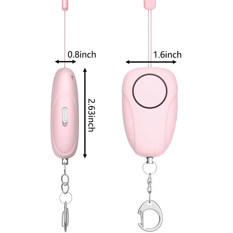 Безопасная звуковая персональная звуковая сирена для песни, персональная зарядка USB, персональная сирена 130 дБ, безопасная сирена с брелоком для женщин, пожилых людей, детей и перьев