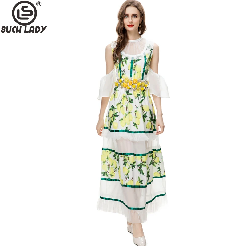 

Women's Runway Dresses O Neck Sexy Off the Shoulder Printed Patchwork Tiered Ruffles Elegant Fashion Long Vestidos