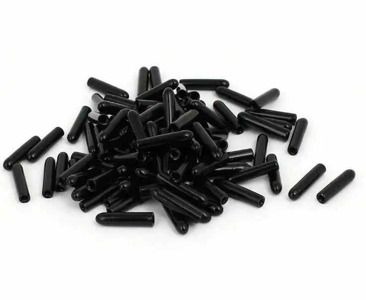 2 mm diametro interno 15 mm lunghezza tubo in gomma tappo terminale filettatura copertura protettiva nera 100 pezzi