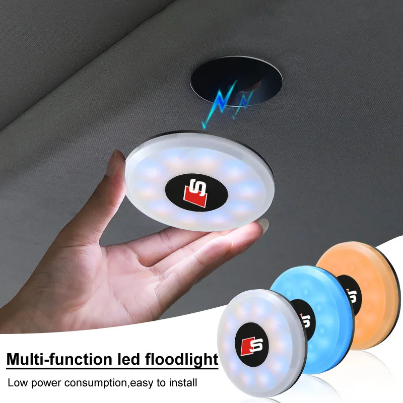 

Magnet Base Ceiling Car LED Touch Light Car Interior Lighting Reading Light For Audi Sline A1 A3 A4L A5 A6 A7 Q3 Q7 TT R8 B5 B6