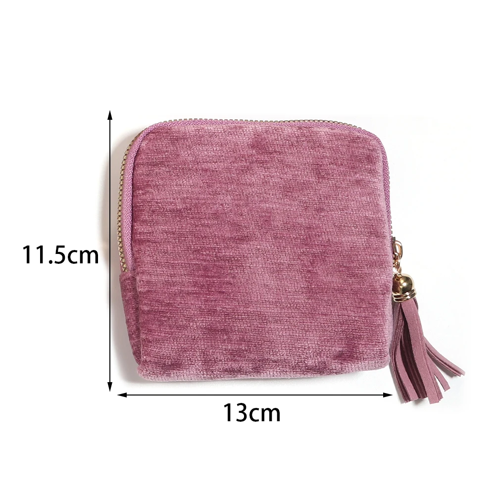 1pc Velvet 6 Layers Jewelry Storage Bag With Tassel Zipper Jewelry Pouch For Bracelet Bangle Ring Necklace Jewelry Organizer