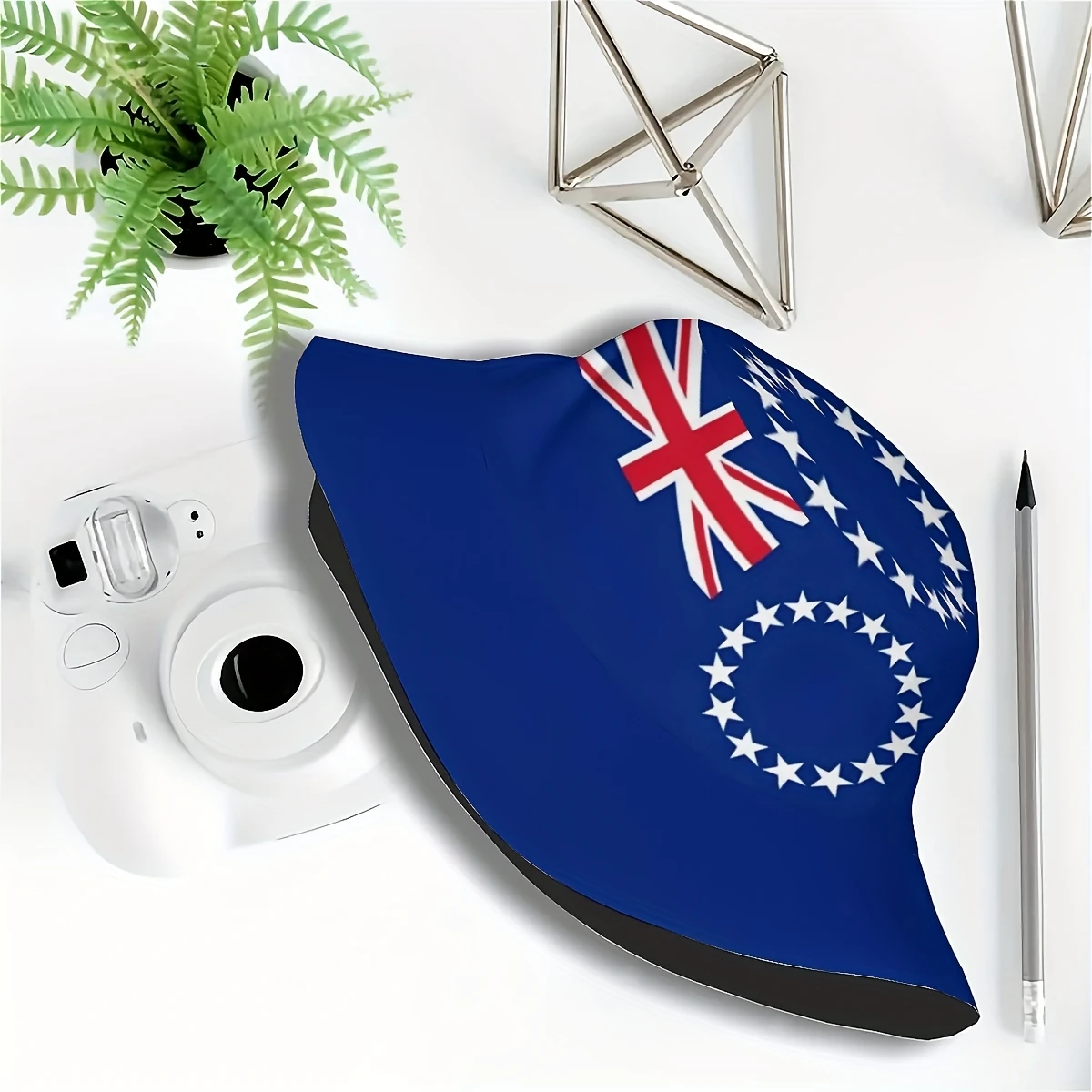 Customization One-Piece Full-Print Casual And Stylish Fisherman Hat Featuring The Cook Islands Flag, Perfect For Both Men