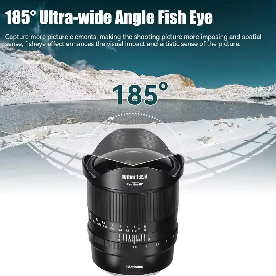 7artisans 10mm F2.8 II Fisheye ED Super Wide-angle Fisheye Lens Large Aperture Landscape Camera Lens for Nikon Z50 Canon R5
