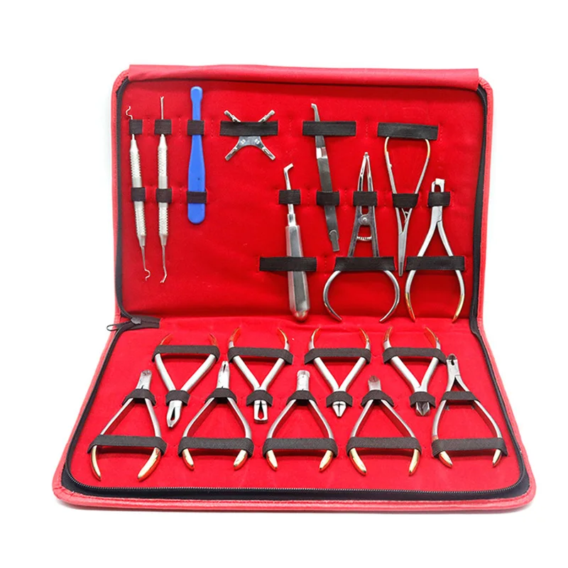 18 in 1 Dental Orthodontic Set Stainless Steel Oral Surgery Extraction Elevators Forceps Suit Intraoral Therapy Instrument Kits