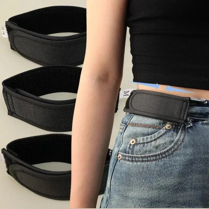 حزام خصر كسول بشريط سحري، تصميم بدون إبزيم، نايلون فائق النعومة، مرن قابل للتعديل بدون حلقة لسهولة الارتداء #3