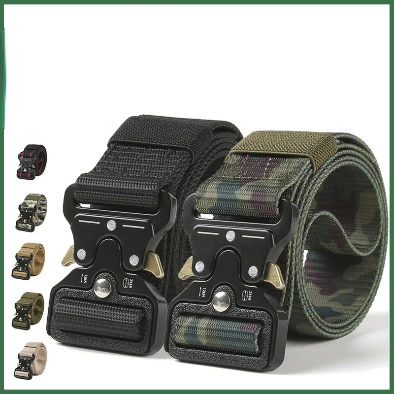 Men's Belt Metal Buckle Outdoor Hunting Multi Function - Belt  Survival Marine Corps Canvas Nylon Women Sport Belt