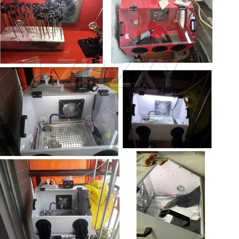 

Water Curtain Spray Booth Home Use Small Workbench Exhaust Fan Model Toy Doll Painting Spray Negative Pressure Exhaust Fan