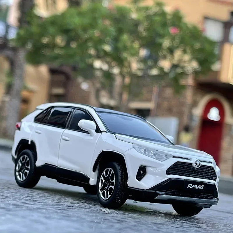 1:32 2020 TOYOTA RAV4 SUV wysoka symulacja odlewany stop metali Model samochodu dźwięk światło wycofać kolekcja zabawek dla dzieci prezenty F404