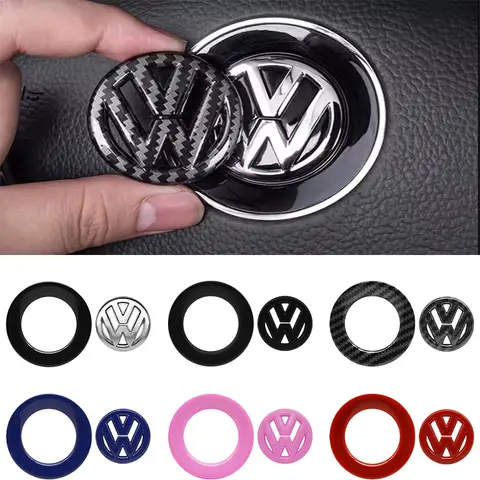 For Volkswagen GTI Polo Golf Passat Scirocco Jetta Beetle Tiguan Car Styling Steering Wheel Logo Decoration Sticker Accessories