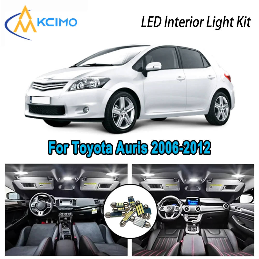 

High-Quality LED Interior Kit for Toyota Auris 2006-2012 2007 2008 2009 2010 Premium Error-Free Dome Map Trunk Automotive Lamps