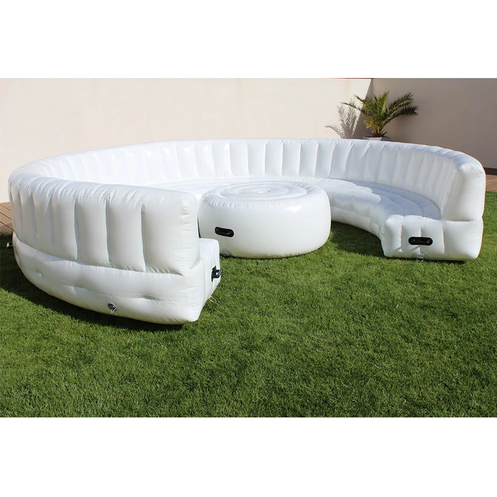 Trendy new design inflatable outdoor air sofa furniture, high-quality inflatable beach sofa, family party sofa